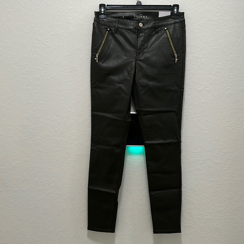 Women’s olive green coated moto Skny size 6. WHBM